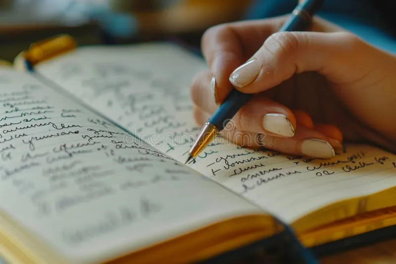 A handwritten note on a wooden desk, symbolizing long-term care and remembrance.