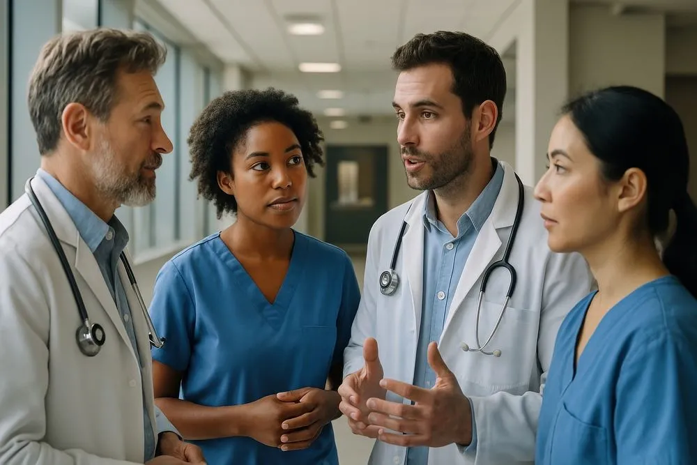 Medical professional discussing eligibility with a donor
