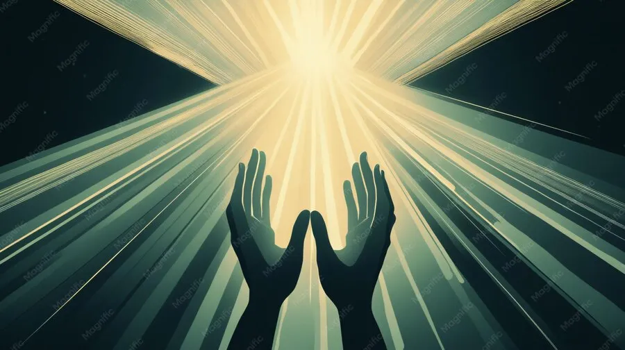Hands folded in prayer during a memorial service