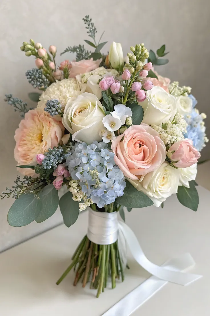 A small bouquet of flowers with a note attached, representing a simple gesture of sympathy.
