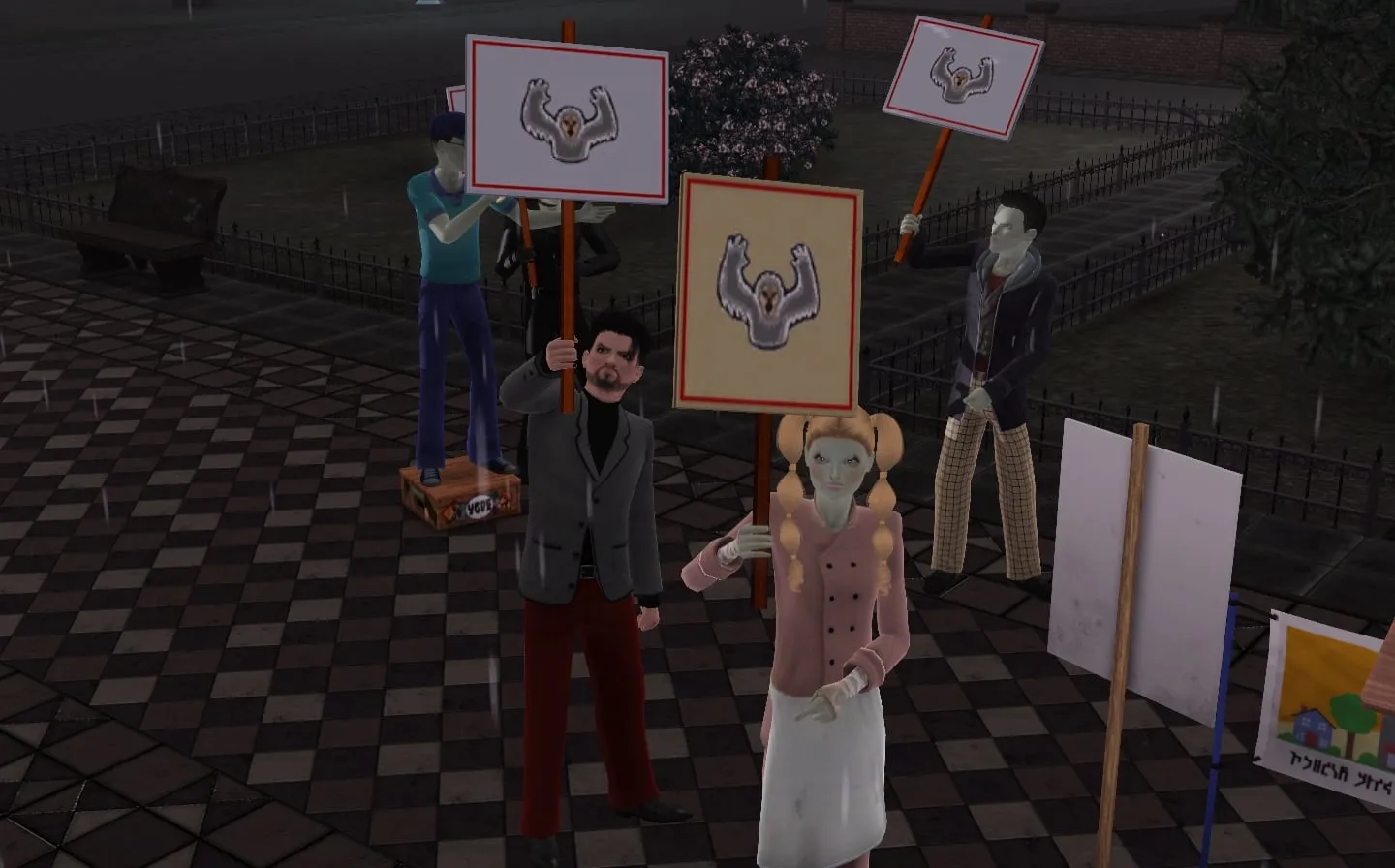 Sims 4 protest scene
