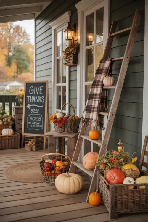 A basket of comfort food and supplies left on a doorstep
