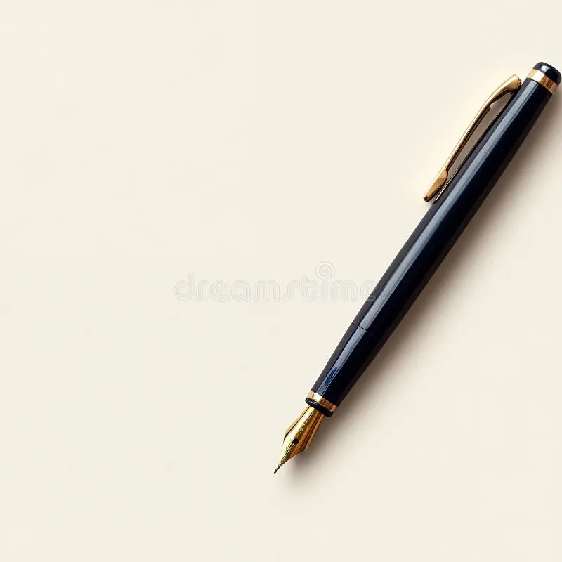 Person writing a note with a fountain pen on stationery