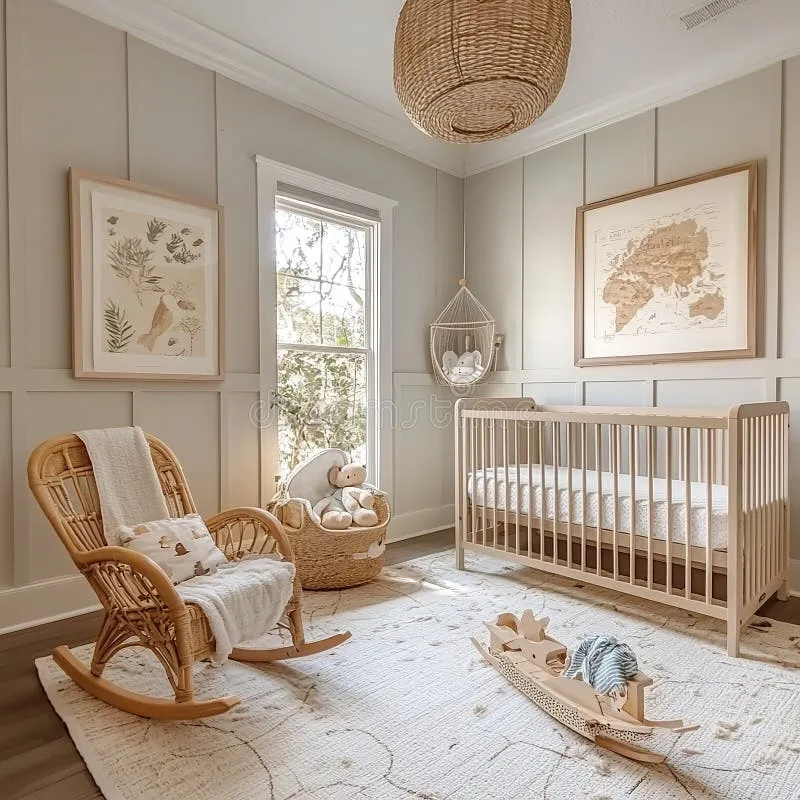 Baby shower decorations in a nursery setting