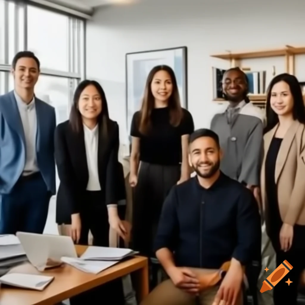 Group of diverse professional colleagues looking at a card